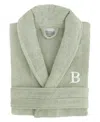 Linum Home Bookman Font 100% Turkish Cotton Unisex Terry Bathrobe In Green