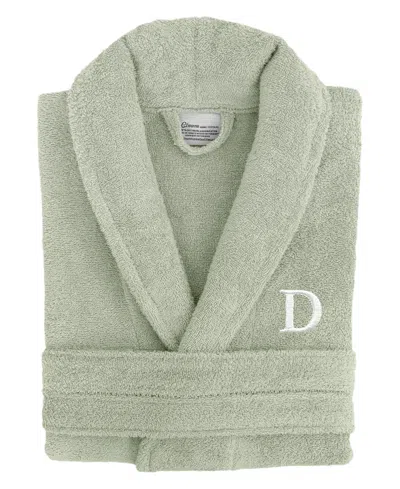 Linum Home Bookman Font 100% Turkish Cotton Unisex Terry Bathrobe In Green D