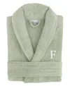 Linum Home Bookman Font 100% Turkish Cotton Unisex Terry Bathrobe In Green