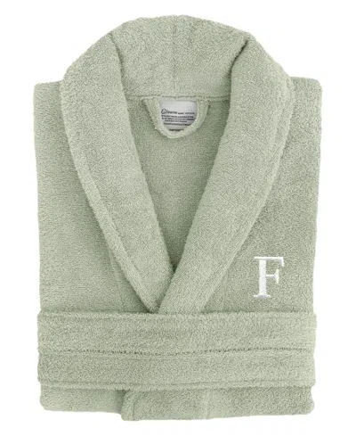 Linum Home Bookman Font 100% Turkish Cotton Unisex Terry Bathrobe In Green