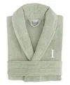 Linum Home Bookman Font 100% Turkish Cotton Unisex Terry Bathrobe In Green
