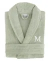 Linum Home Bookman Font 100% Turkish Cotton Unisex Terry Bathrobe In Green