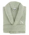 Linum Home Linum Font 100% Turkish Cotton Unisex Terry Bathrobe In Green N