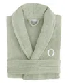 Linum Home Bookman Font 100% Turkish Cotton Unisex Terry Bathrobe In Green O