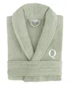 Linum Home Bookman Font 100% Turkish Cotton Unisex Terry Bathrobe In Green