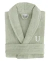 Linum Home Bookman Font 100% Turkish Cotton Unisex Terry Bathrobe In Green