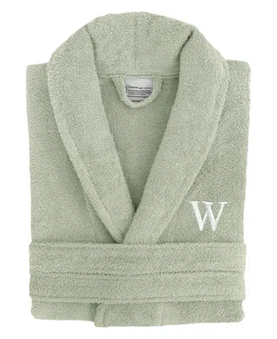 Linum Home Bookman Font 100% Turkish Cotton Unisex Terry Bathrobe In Green W