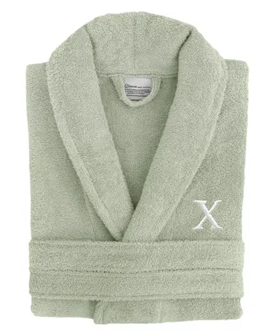 Linum Home Bookman Font 100% Turkish Cotton Unisex Terry Bathrobe In Green