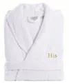 Linum Home Bookman Font Turkish Cotton Embroidered Hers Terry Bathrobe In White