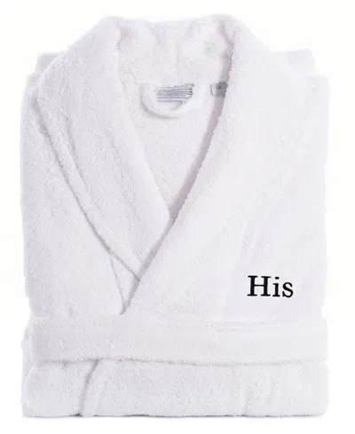LINUM HOME BOOKMAN FONT TURKISH COTTON EMBROIDERED HIS TERRY BATHROBE
