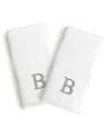 Linum Home Bookman Gray Font Monogrammed Luxury 100% Turkish Cotton Novelty 2-piece Hand Towels, 16" X 30" In Gray - B