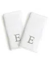 Linum Home Bookman Gray Font Monogrammed Luxury 100% Turkish Cotton Novelty 2-piece Hand Towels, 16" X 30" In Gray - E