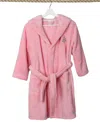 Linum Home Kids Bow Super Plush Double Brushed Hooded Bathrobe In Pink