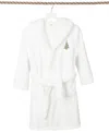 Linum Home Christmas Tree Kids Super Plush Double Brushed Hooded Bathrobe In White