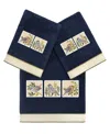 Linum Home Cotton Belinda Embellished 3-pc. Towel Set In Blue