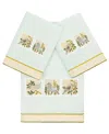 Linum Home Cotton Belinda Embellished 3-pc. Towel Set In Blue