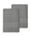 Linum Home Denzi 2-pc. Bath Sheet Set Bedding In Dark Grey