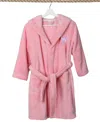 Linum Home Kids Bow Super Plush Double Brushed Hooded Bathrobe In Pink,purple