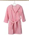 Linum Home Kids Cheetah Crown Super Plush Double Brushed Hooded Bathrobe In Pink