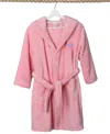 Linum Home Kids Crown Super Plush Double Brushed Hooded Bathrobe In Pink,purple