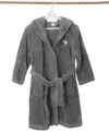 Linum Home Kids Shark Super Plush Double Brushed Hooded Bathrobe In Grey