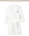 Linum Home Kids Shark Super Plush Double Brushed Hooded Bathrobe In White