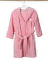 Linum Home Kids Snowman Super Plush Double Brushed Hooded Bathrobe In Pink