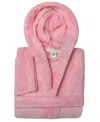 LINUM HOME KIDS SUPER PLUSH DOUBLE BRUSHED HOODED POLYESTER BATHROBE