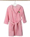 Linum Home Kids Turtle Super Plush Double Brushed Hooded Bathrobes In Pink