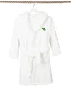 Linum Home Kids Turtle Super Plush Double Brushed Hooded Bathrobes In White