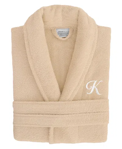 Linum Home Linum Font 100% Turkish Cotton Unisex Terry Bathrobe In Beige M