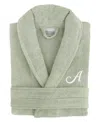 Linum Home Linum Font 100% Turkish Cotton Unisex Terry Bathrobe In Green A