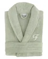 Linum Home Bookman Font 100% Turkish Cotton Unisex Terry Bathrobe In Green F