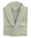 Linum Home Linum Font 100% Turkish Cotton Unisex Terry Bathrobe In Green H