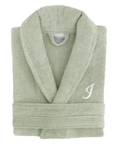 Linum Home Linum Font 100% Turkish Cotton Unisex Terry Bathrobe In Green I