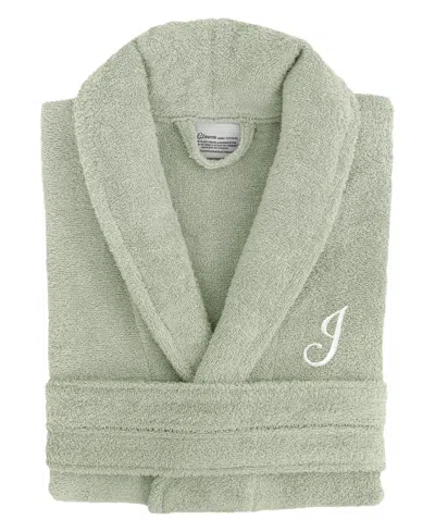 Linum Home Linum Font 100% Turkish Cotton Unisex Terry Bathrobe In Green