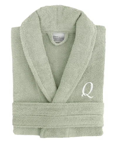 Linum Home Linum Font 100% Turkish Cotton Unisex Terry Bathrobe In Green