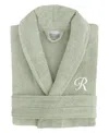 Linum Home Linum Font 100% Turkish Cotton Unisex Terry Bathrobe In Green R
