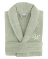 Linum Home Linum Font 100% Turkish Cotton Unisex Terry Bathrobe In Green