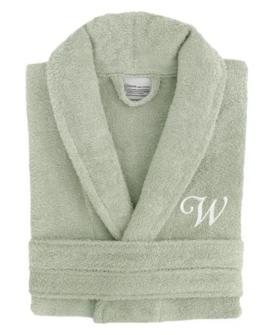 Linum Home Linum Font 100% Turkish Cotton Unisex Terry Bathrobe In Green