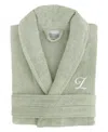 Linum Home Linum Font 100% Turkish Cotton Unisex Terry Bathrobe In Green