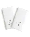 Linum Home Linum Font Monogrammed Luxury 100% Turkish Cotton Novelty 2-piece Hand Towels, 16" X 30" In White
