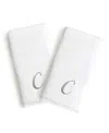 Linum Home Linum Gray Font Monogrammed Luxury 100% Turkish Cotton Novelty 2-piece Hand Towels, 16" X 30" In Gray - C