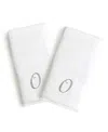 Linum Home Linum Gray Font Monogrammed Luxury 100% Turkish Cotton Novelty 2-piece Hand Towels, 16" X 30" In Gray - O