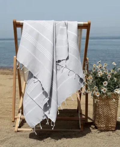 Linum Home Lucky Pestemal Beach Towel Bedding In Grey