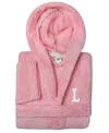 Linum Home Personalized Kids Super Plush Hooded Bathrobe