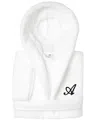 Linum Home Personalized Kids Super Plush Hooded Bathrobe In A White,black