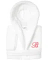 Linum Home Personalized Kids Super Plush Hooded Bathrobe In B White,pink