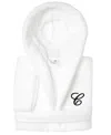 Linum Home Personalized Kids Super Plush Hooded Bathrobe In C White,black