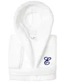 Linum Home Personalized Kids Super Plush Hooded Bathrobe In E White,navy